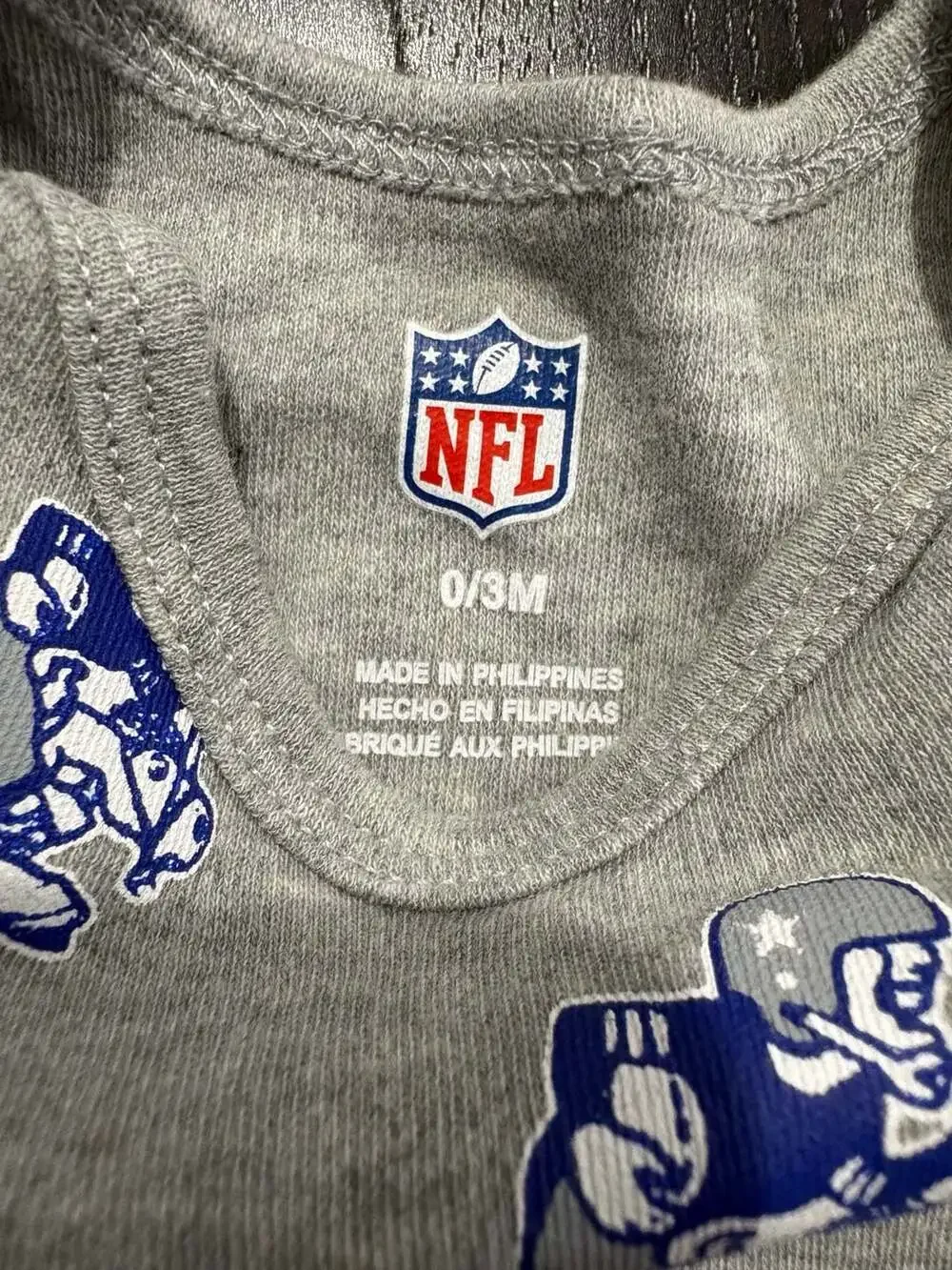NFL Dallas Cowboys Infant Bodysuit Size 0/3M Grey